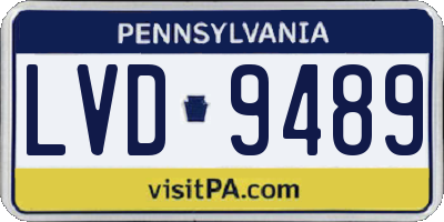 PA license plate LVD9489