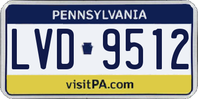 PA license plate LVD9512