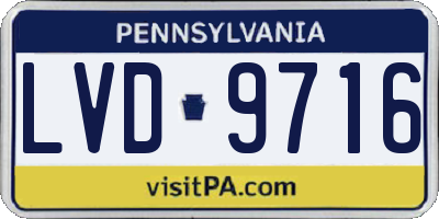 PA license plate LVD9716