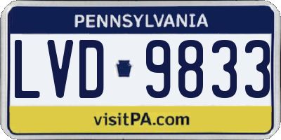 PA license plate LVD9833