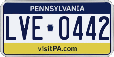 PA license plate LVE0442