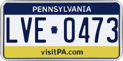 PA license plate LVE0473