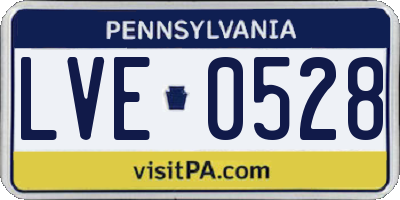 PA license plate LVE0528