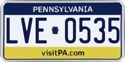 PA license plate LVE0535