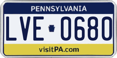 PA license plate LVE0680