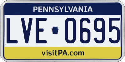 PA license plate LVE0695