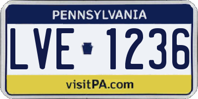 PA license plate LVE1236