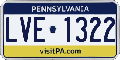 PA license plate LVE1322