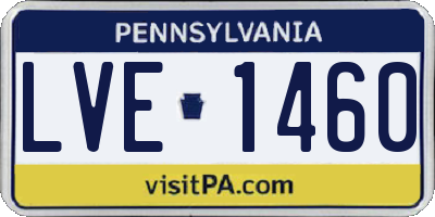PA license plate LVE1460