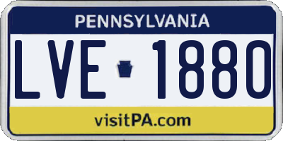 PA license plate LVE1880