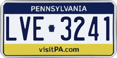 PA license plate LVE3241