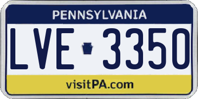 PA license plate LVE3350