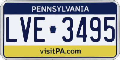 PA license plate LVE3495