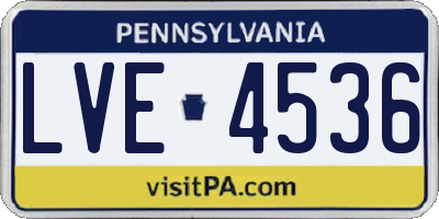 PA license plate LVE4536
