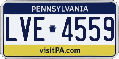 PA license plate LVE4559