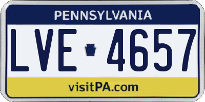 PA license plate LVE4657