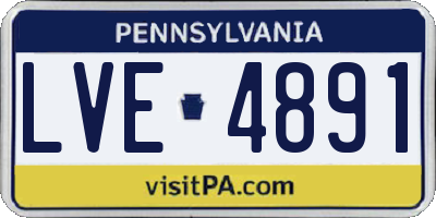 PA license plate LVE4891