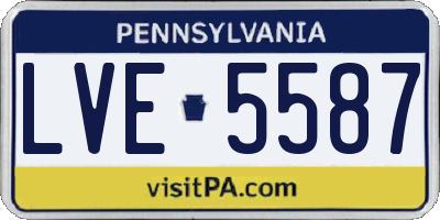 PA license plate LVE5587