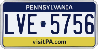 PA license plate LVE5756