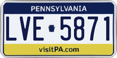 PA license plate LVE5871