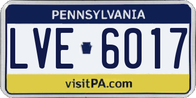 PA license plate LVE6017