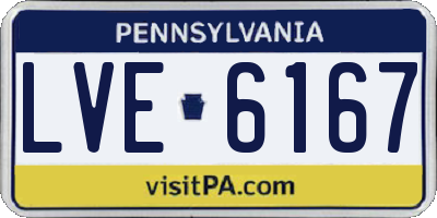 PA license plate LVE6167
