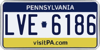 PA license plate LVE6186
