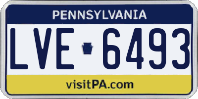 PA license plate LVE6493