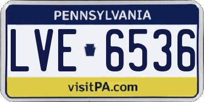 PA license plate LVE6536