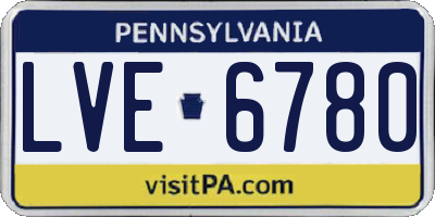 PA license plate LVE6780