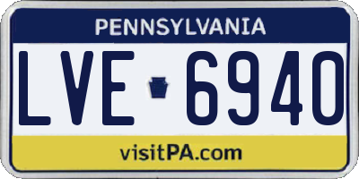 PA license plate LVE6940
