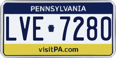 PA license plate LVE7280