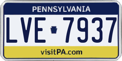 PA license plate LVE7937