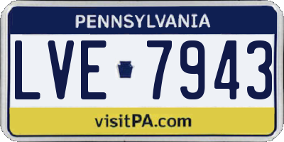 PA license plate LVE7943