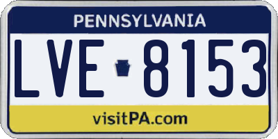 PA license plate LVE8153