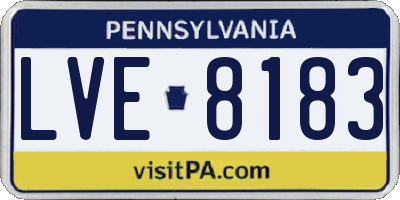 PA license plate LVE8183