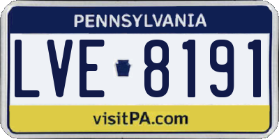 PA license plate LVE8191