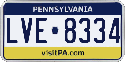PA license plate LVE8334