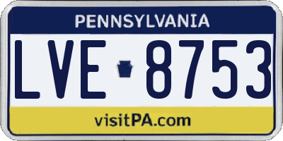 PA license plate LVE8753