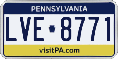 PA license plate LVE8771
