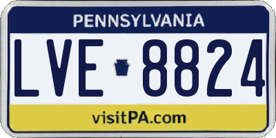 PA license plate LVE8824
