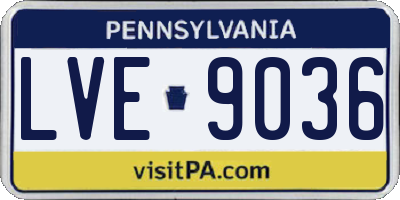 PA license plate LVE9036