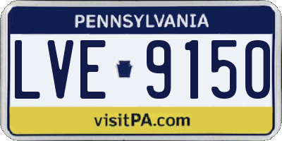 PA license plate LVE9150