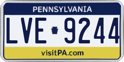 PA license plate LVE9244