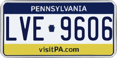 PA license plate LVE9606