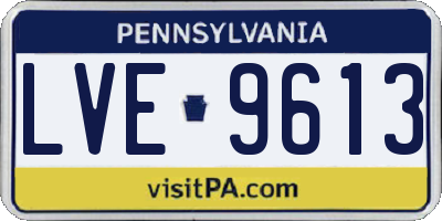 PA license plate LVE9613