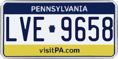 PA license plate LVE9658