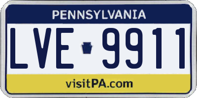 PA license plate LVE9911
