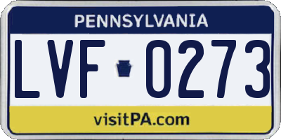 PA license plate LVF0273