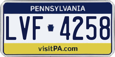 PA license plate LVF4258